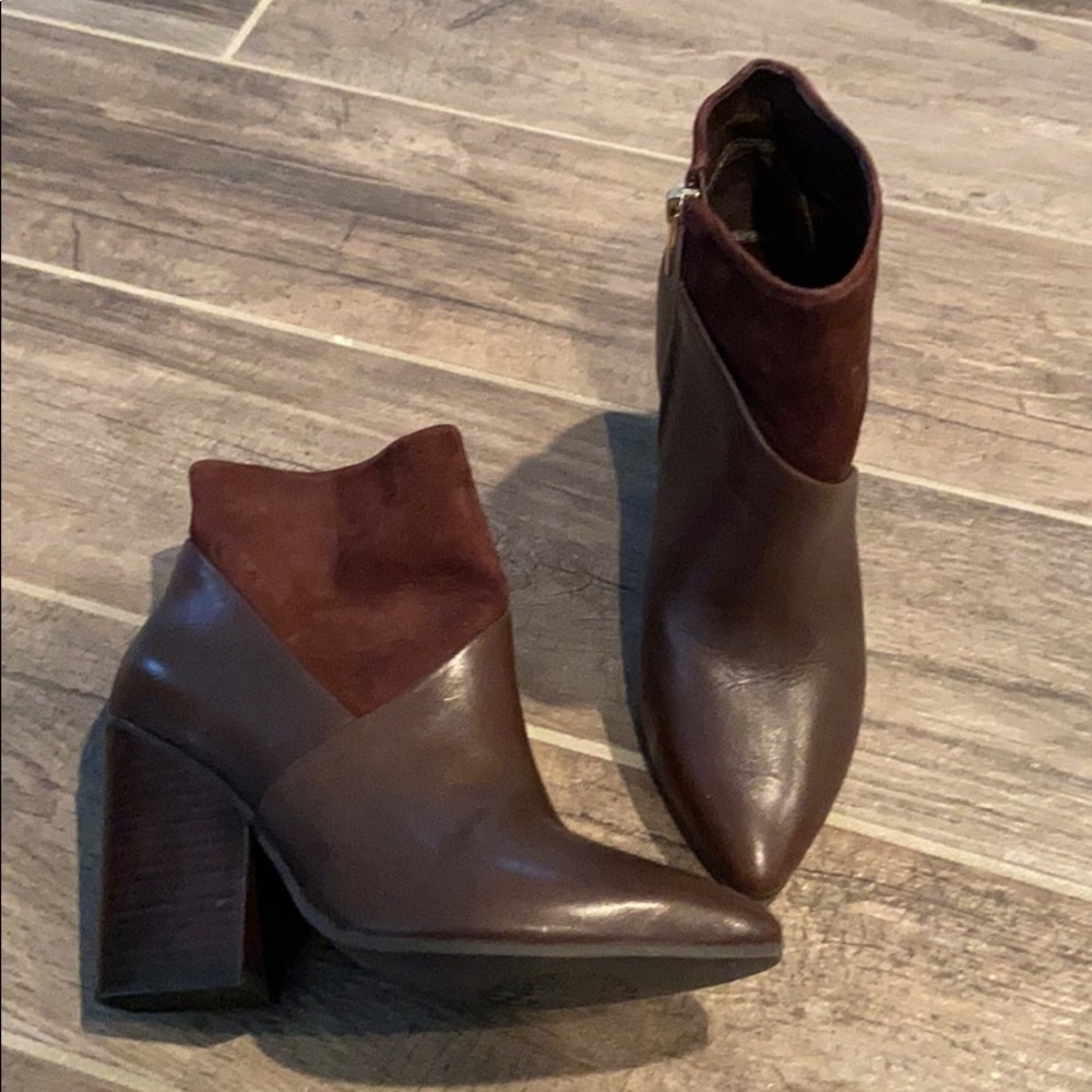 Vince Camuto brown booties
